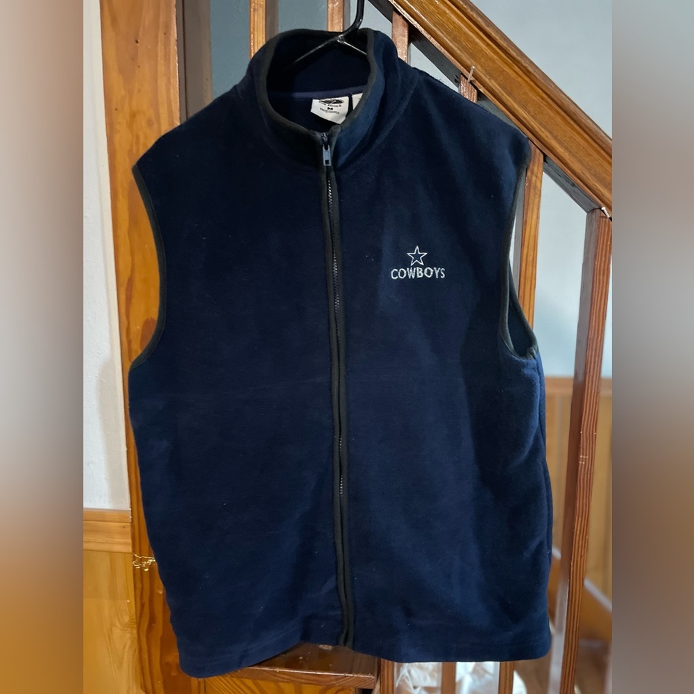 Cowboys Navy Blue Fleece Vest, Women’s M NFL fan outdoors comfort warm stylish